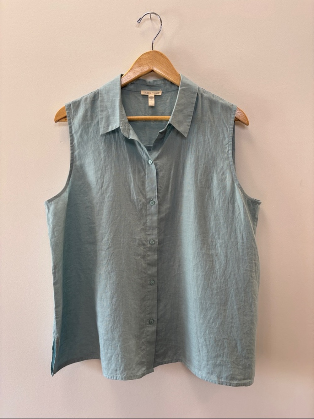Eileen Fisher Sleeveless Button-Front Top in Sage